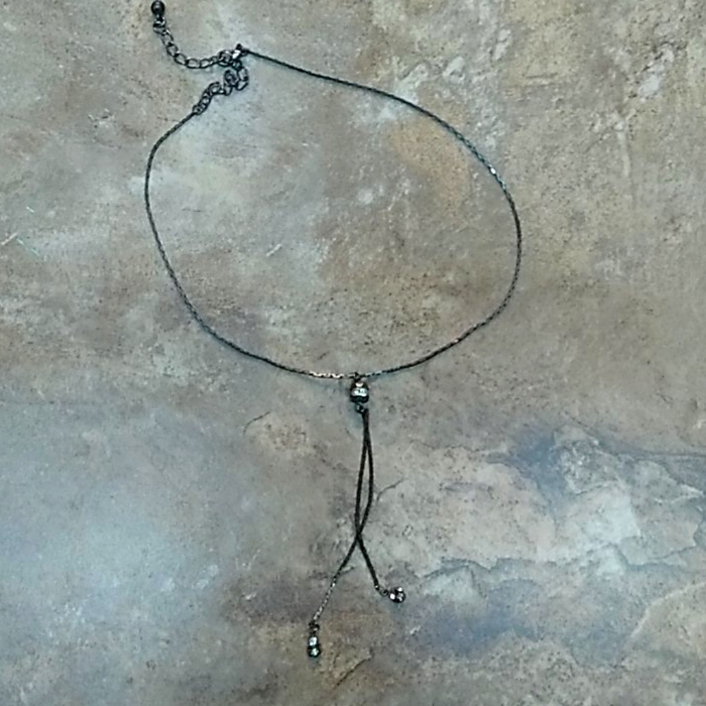 90s vintage drop necklace with rhinestones